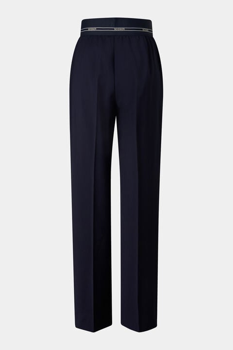 Terry Virgin Wool Trousers In Navy Blue