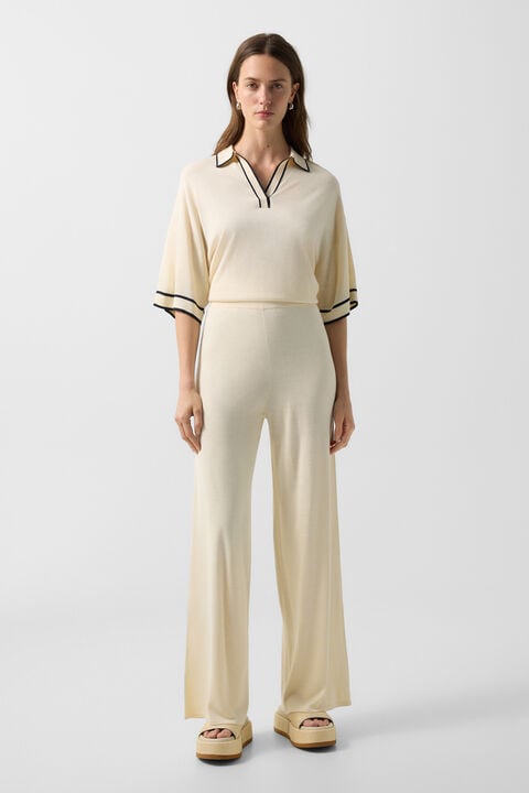 Paula Knitted Trousers In Cream