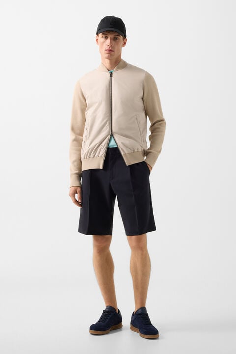Zisco Hybrid Knit Jacket In Beige