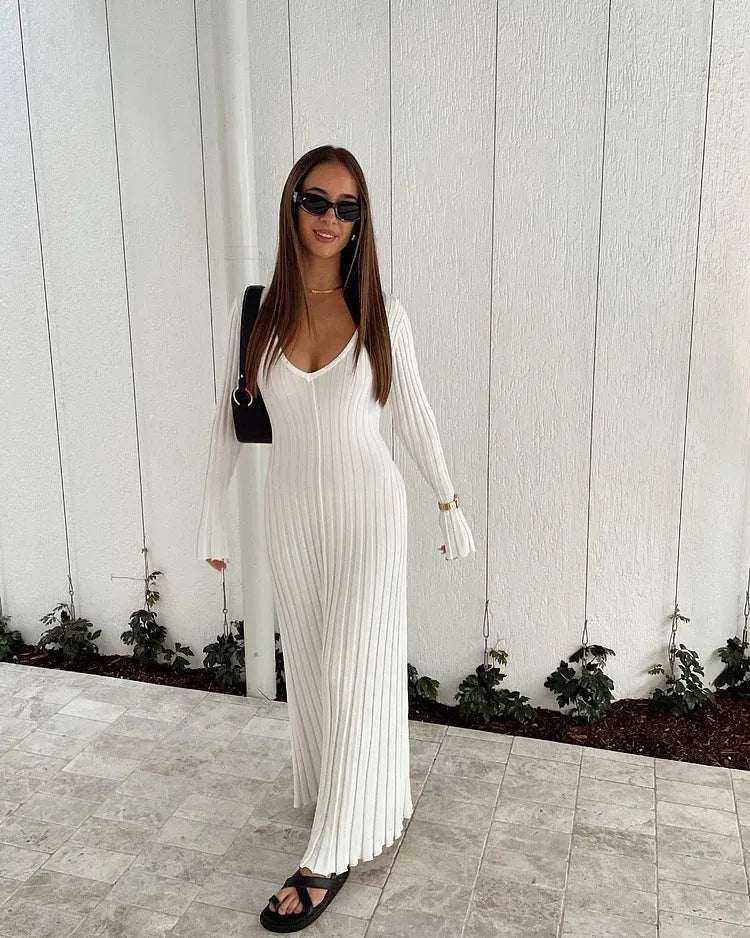 Fall New Sleeved Knit Midi Dress (Buy 2 Free Shipping)