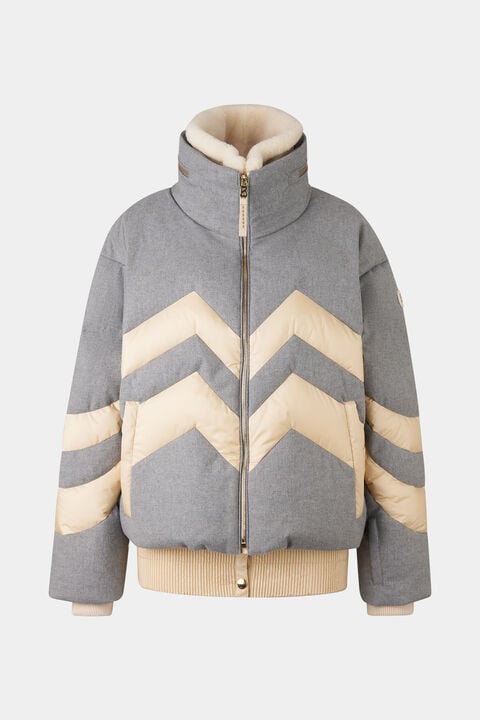 Valea Down Ski Jacket In Grey/Cream