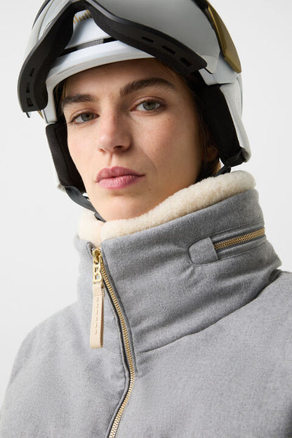 Valea Down Ski Jacket In Grey/Cream