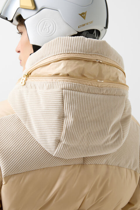 Marli Corduroy Ski Jacket In Beige