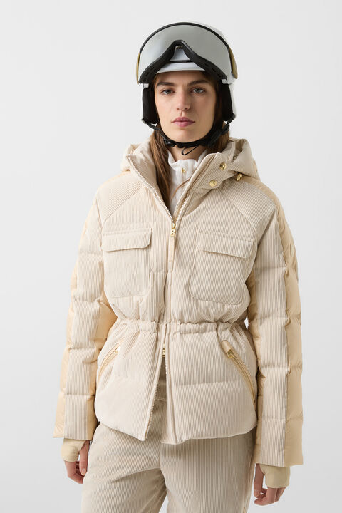 Marli Corduroy Ski Jacket In Beige
