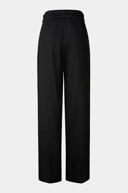 Candy Linen Blend Trousers In Black