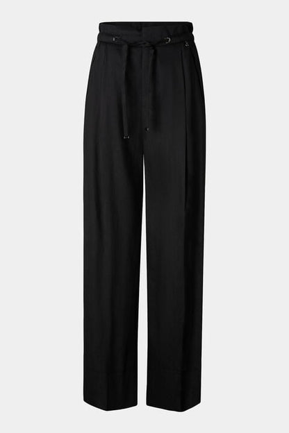 Candy Linen Blend Trousers In Black