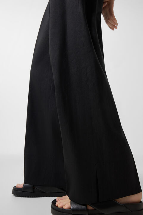 Candy Linen Blend Trousers In Black