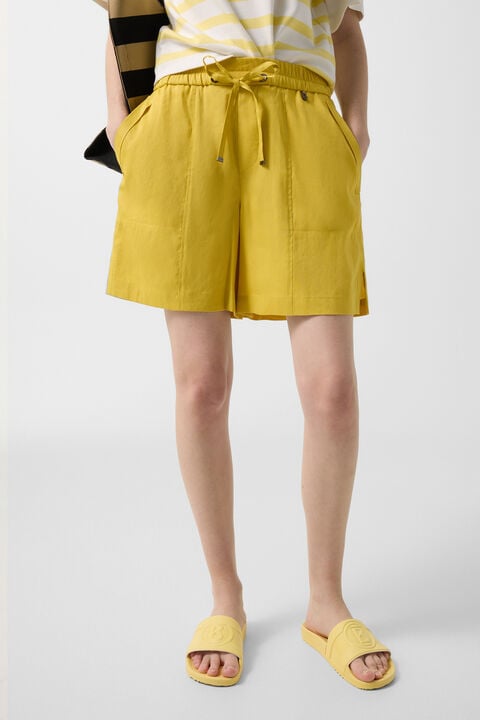Linen Mix Shorts Carmel In Yellow