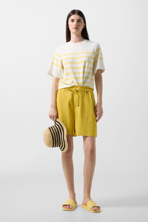 Linen Mix Shorts Carmel In Yellow