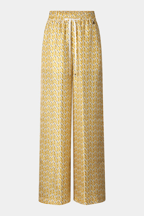Emmy Silk Trousers In Yellow/Cream