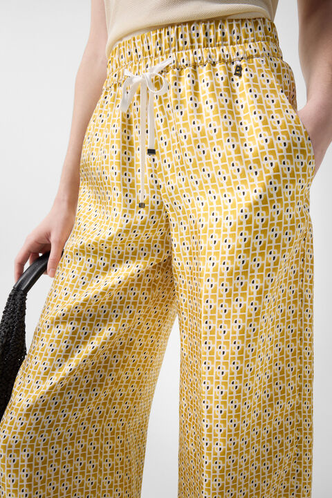 Emmy Silk Trousers In Yellow/Cream
