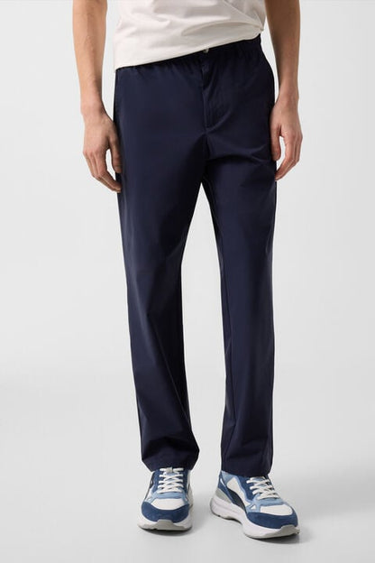 Stretch Trousers Marcus In Navy Blue