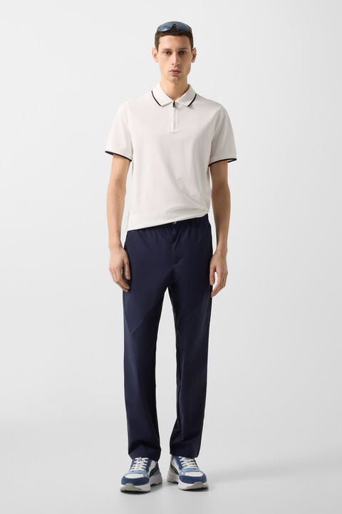 Stretch Trousers Marcus In Navy Blue