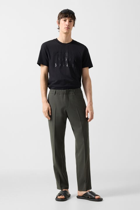 Marcus Virgin Wool Trousers In Olive Green