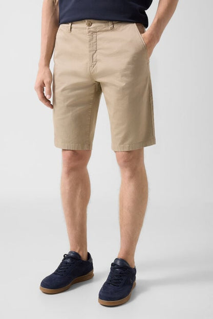 Miami Cotton Shorts In Beige