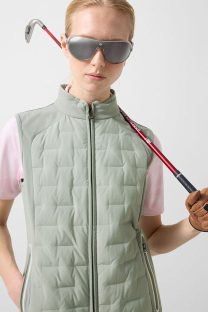 Lina Hybrid Waistcoat In Eucalyptus