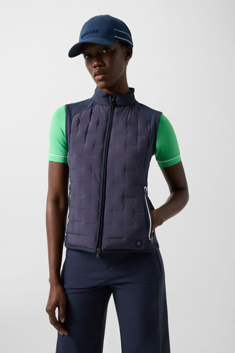 Lina Hybrid Waistcoat In Navy Blue