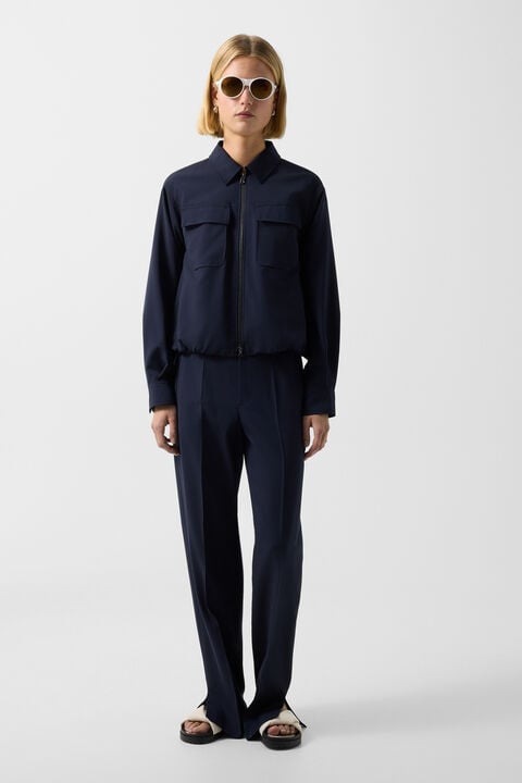 Tracy Shirt Jacket In Navy Blue