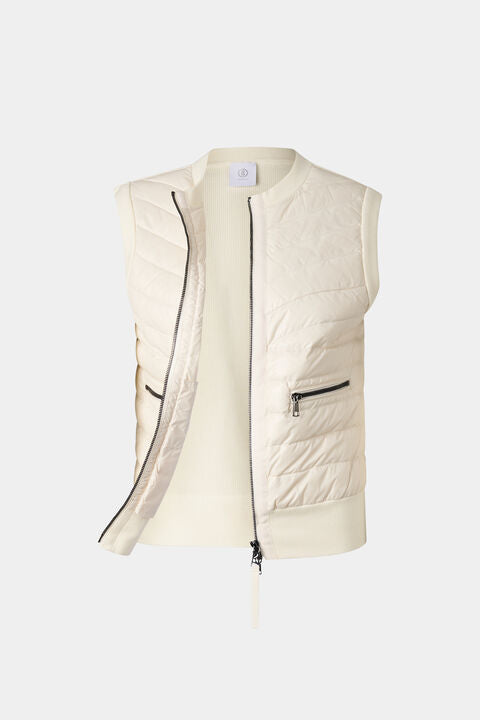 Zira Down Knitted Waistcoat In Cream