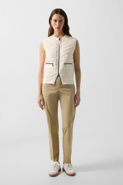 Zira Down Knitted Waistcoat In Cream