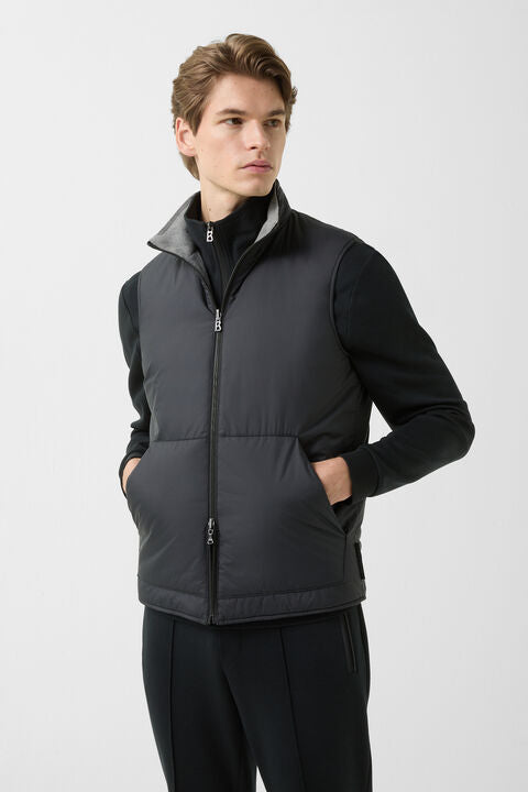 Willis Reversible Waistcoat In Black/Grey