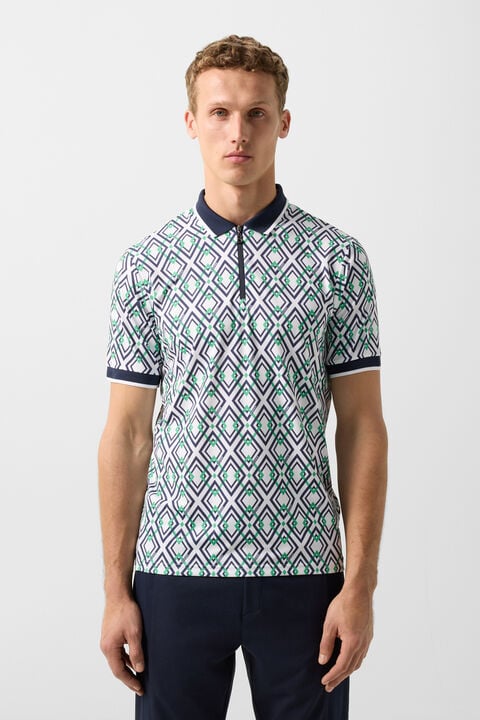 Valentin Functional Short-Sleeved Top In Navy Blue/Green/White