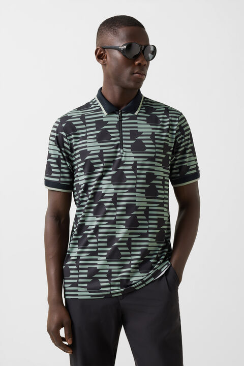 Valentin Functional Short-Sleeved Top In Black/Eucalyptus