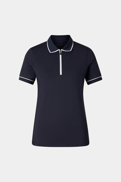 Caren Functional Short-Sleeved Top In Navy Blue