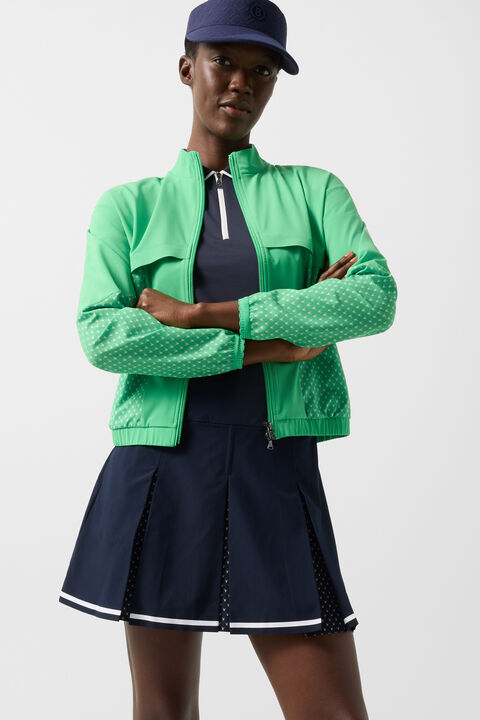 Caren Functional Short-Sleeved Top In Navy Blue