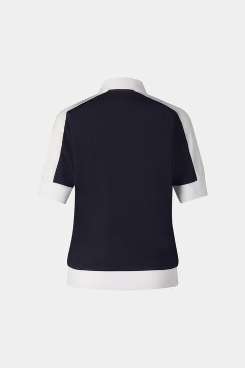 Arabell Functional Short-Sleeved Top In Navy Blue/White