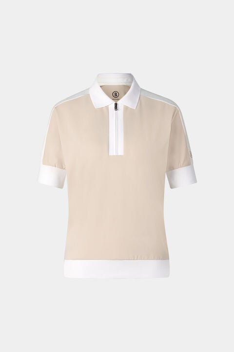 Arabell Functional Short-Sleeved Top In Sand/White