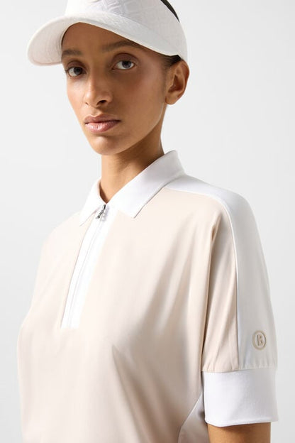 Arabell Functional Short-Sleeved Top In Sand/White