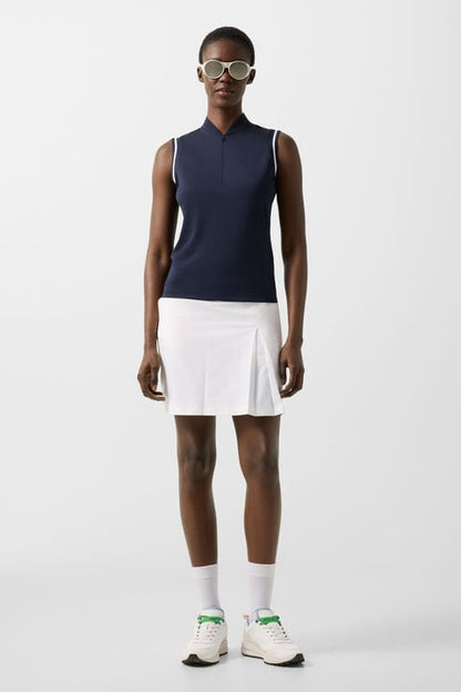 Evi Polo Top In Navy Blue