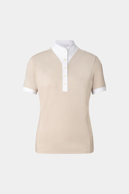 Katrina Functional Short-Sleeved Top In Sand/White