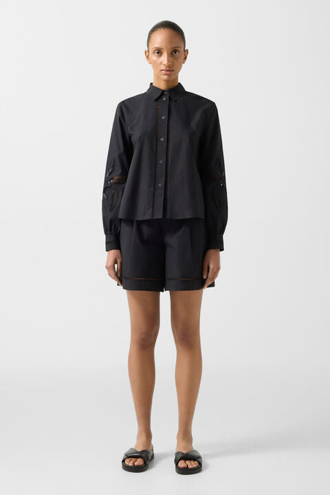 Summer Shirt Blouse In Black