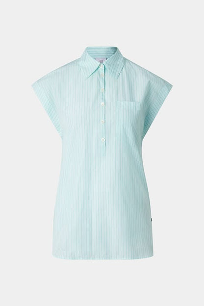 Hunter Cotton Blouse In Cyan-Blue