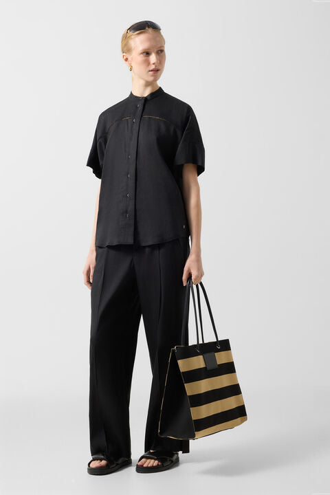 Linen Mix Blouse Cheryl In Black