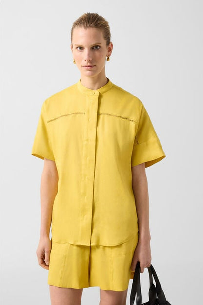Linen Mix Blouse Cheryl In Yellow
