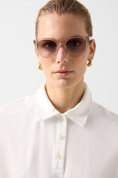 Mia Polo Top In Off-White