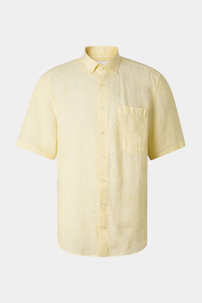 Linen Short-Sleeved Shirt Lykos In Yellow