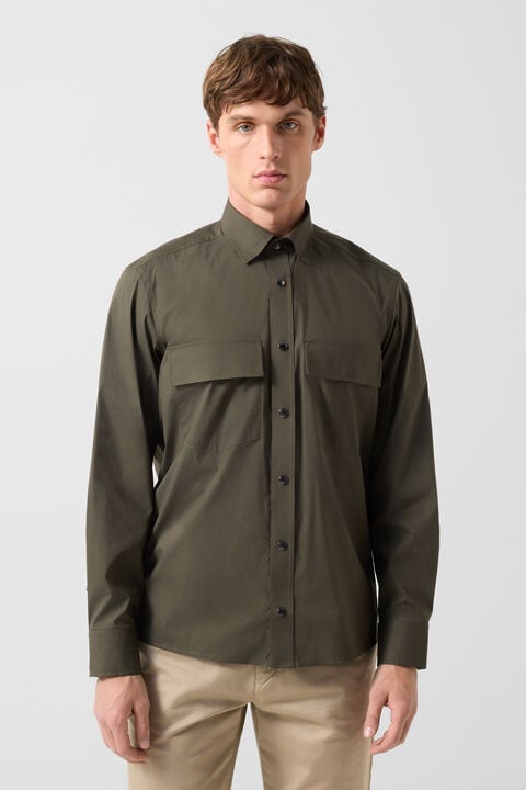 Poplin Shirt Heiko In Olive Green