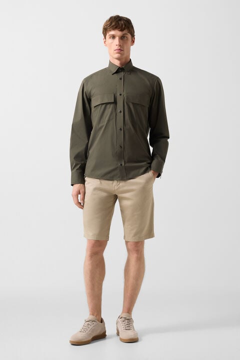 Poplin Shirt Heiko In Olive Green