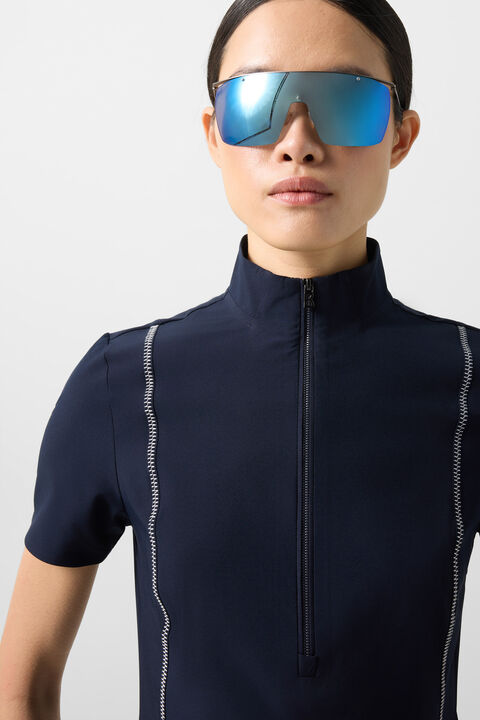 Leony Functional Dress In Navy Blue