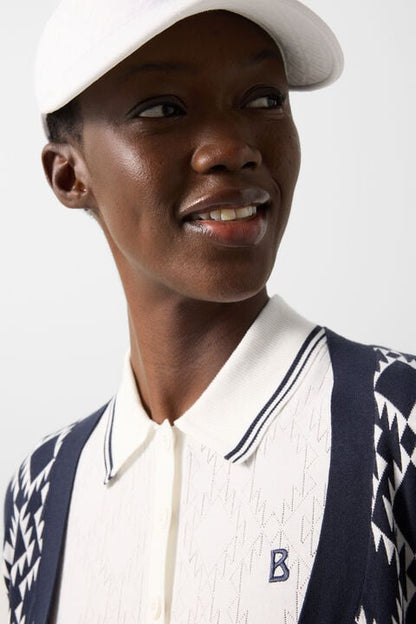 Mandy Knitted Polo Shirt In Off-White