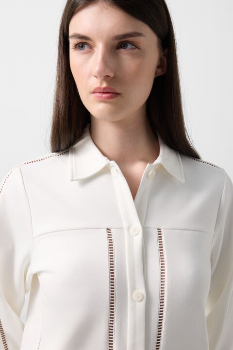 Raquel Jersey Overshirt In Off-White