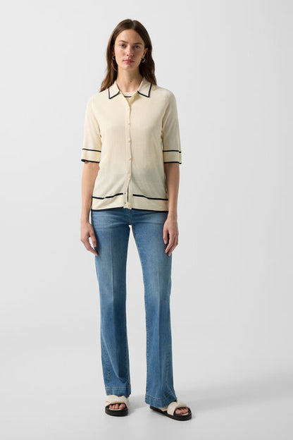 Peaches Silk Knit Jacket In Cream