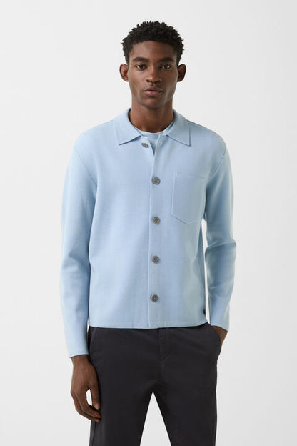 Olaf Knit Jacket In Light Blue