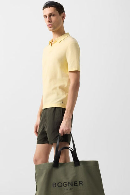 Lyon Knitted Polo Shirt In Yellow