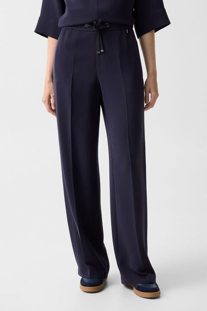 Enny Crepe Trousers In Navy Blue