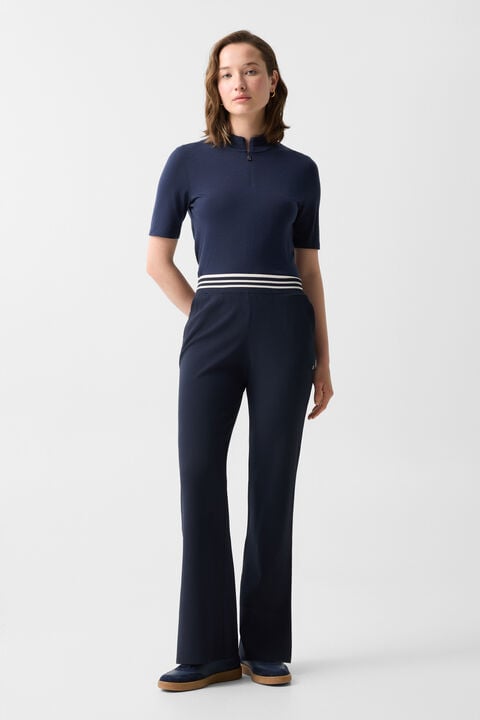 Josie Knitted Trousers In Navy Blue